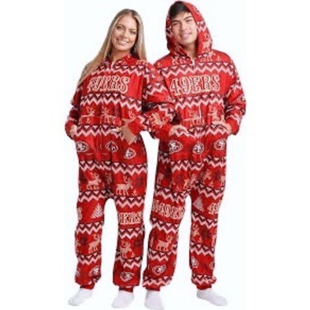 NFL San Francisco 49ers Mens XL Hooded Fair Isle Holiday NWOT